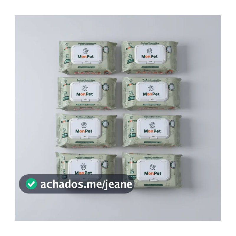 Toalha Lenço Umedecido Para Caes E Gatos 8 Pacotes C/ 50 Und