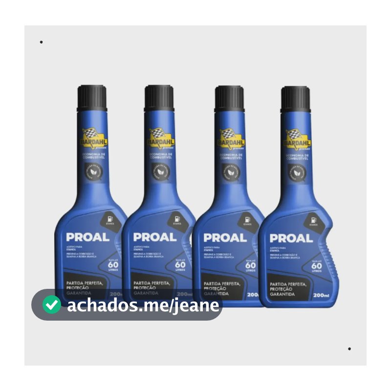 Aditivo Para Etanol Álcool Bardahl Proal 200ml 4 Unidades