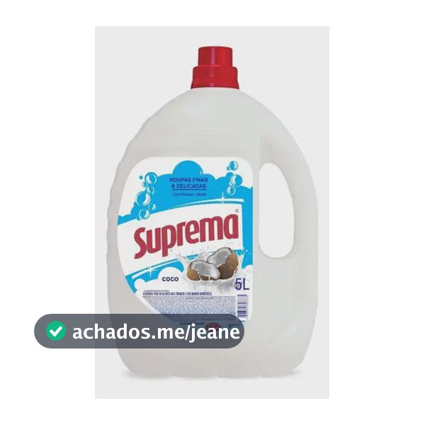 Sabão Líquido Suprema Coco Antibacterial Roupas Delicadas 5L