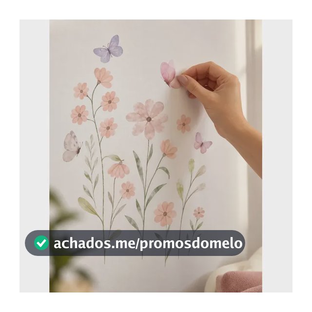 Papel Adesivo Parede Floral Jardim Infantil Menina Flores 2m