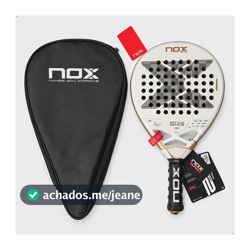Raquete Padel Nox At10 Genius 12k Alum Xtrem 2026 Branca Branca