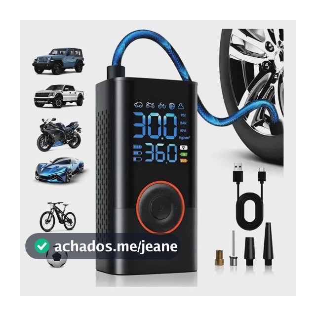 Mini Compressor Ar Calibrador Encher Pneu Portátil Digital