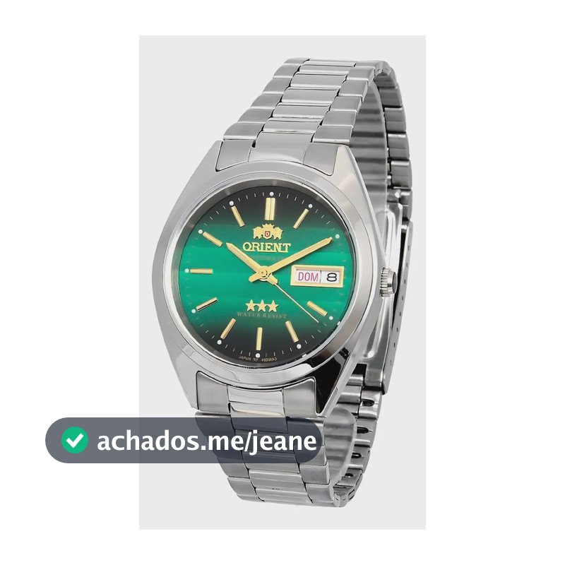 Relógio Orient Automático 469WA3F Aço Inoxidável Fundo Verde