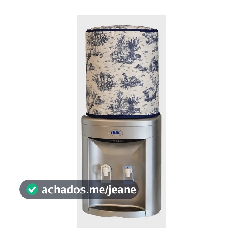 Capa Para Galão De Água 10 Litros Tecido Toile De Jouy Azul-marinho Toile De Jouy