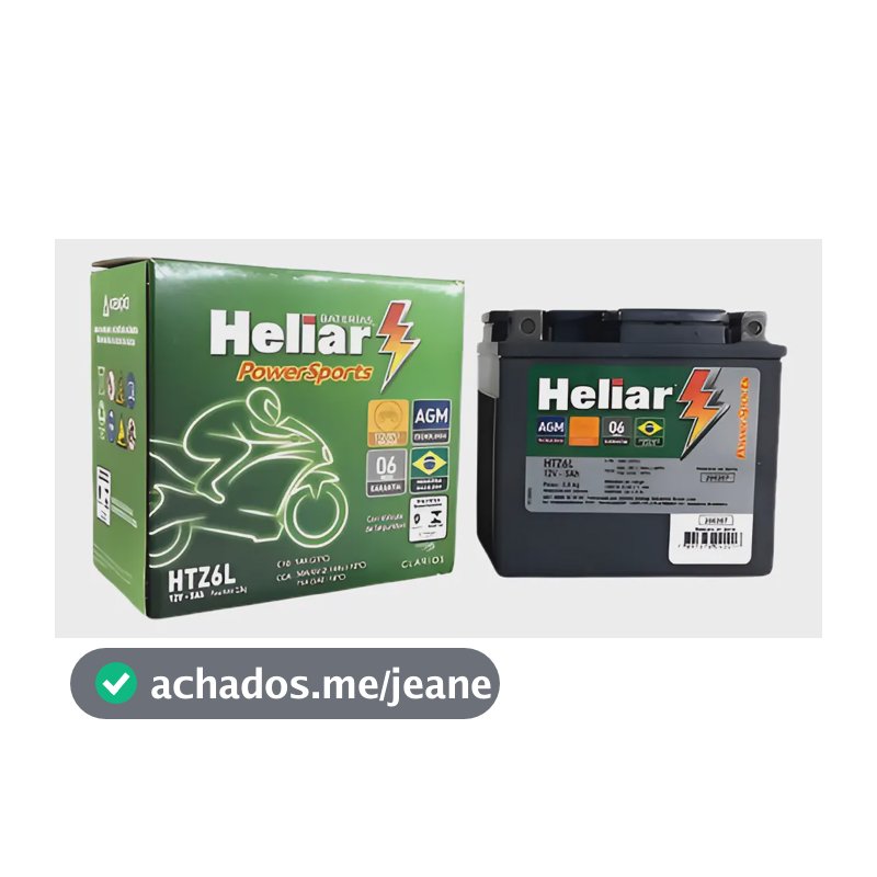 Bateria Heliar Htz6l 12v 5ah Moto Honda Fan Bros Xre 125/150