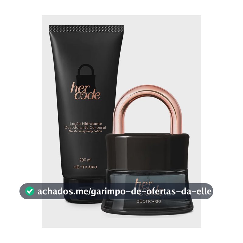 Her Code Eau De Parfum 50ml + Loção Corporal 200ml Vegano Cruelty-Free