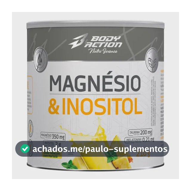 Mineral/Vitamina Bodyaction Nutri Science Magnésio E Inositol Taurina Melatonina 210g em pó sabor Abacaxi com hortelã x 210g