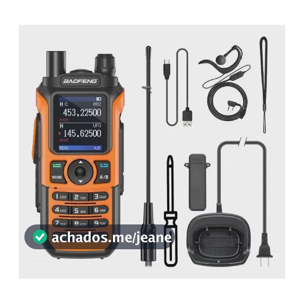 Rádio Baofeng Uv-21 Pro V2 (versão 2) Tela triband UHF VHF de 1,77 polegadas resistente à água USB-c