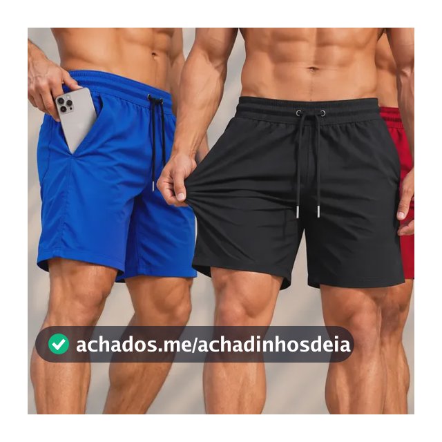 Kit 4 Bermuda Masculino Short Elastano Academia Bolso Casual