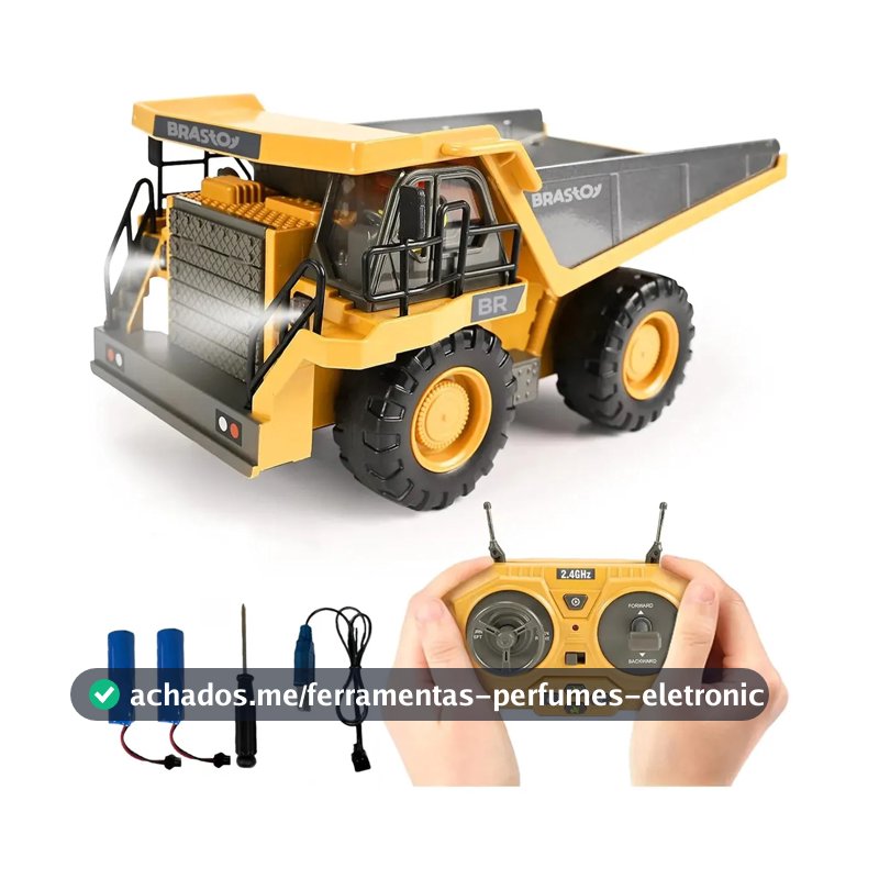 Brastoy Escavadeira De Controle Remoto Escala 1:20 Amarelo Brinquedo-d12