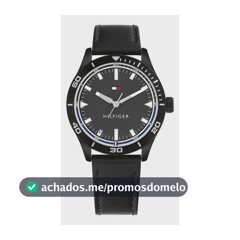 Relógio Tommy Hilfiger Toc Masculino Em Couro Preto 1791819 Preto