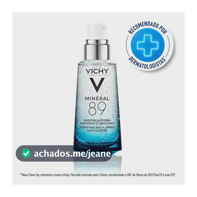 Sérum Facial Hidratante com Ácido Hialurônico e Minerais, Fortalece e Hidrata a Pele Textura Gel Absorção Rápida, Minéral 89 Vichy 50ml