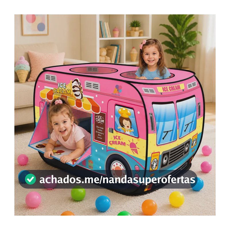 Barraca Infantil Cabana Infantil Tenda Toca de Brinquedo Menina Sorveteria Festa do Pijama
