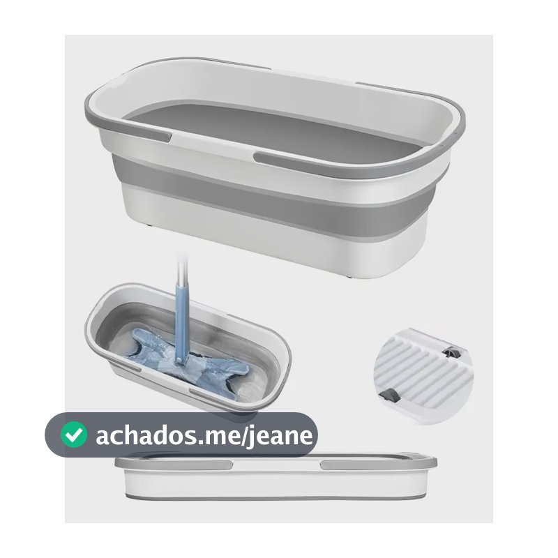 Balde Retrátil Dobrável Silicone Com Rodinhas Multiuso Branco