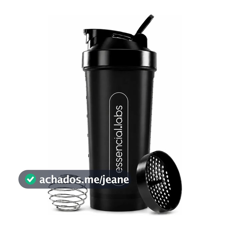 COQUETELEIRA / SHAKER Academia BPA Free Cor Preto - 600ml