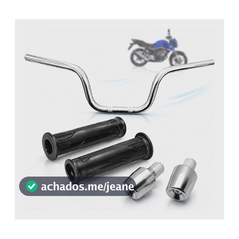 Kit Guidão Cargo Oco Cg160 150 + Pezinho Pcx + Manopla Cargo Prateado