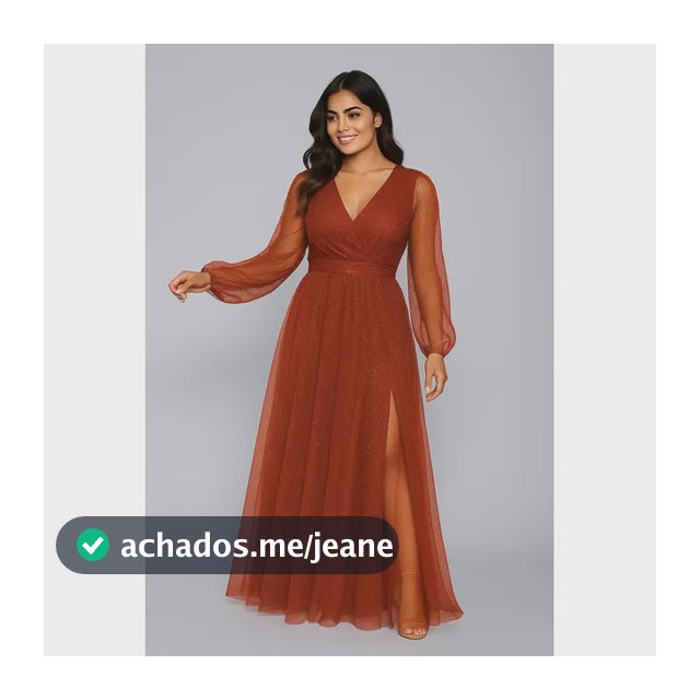 Vestido Longo Casamento Tule Brilho Com Manga E Fenda