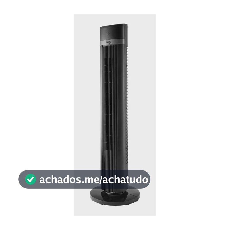 Ventilador Torre AIR SILENCE WAP Silencioso Oscilante com Controle Remoto 4 Velocidades e Desligamento Automático