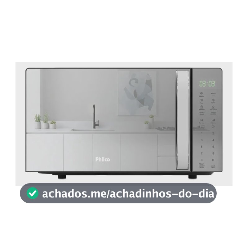Micro-ondas Philco 20L Espelhado Limpa Fácil PMO24S 127v