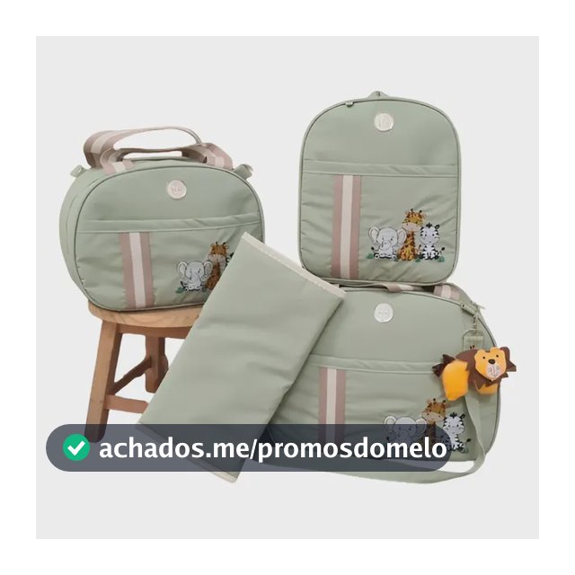 Kit De Bolsa Maternidade Tema Safari Com Trocador E Mochila