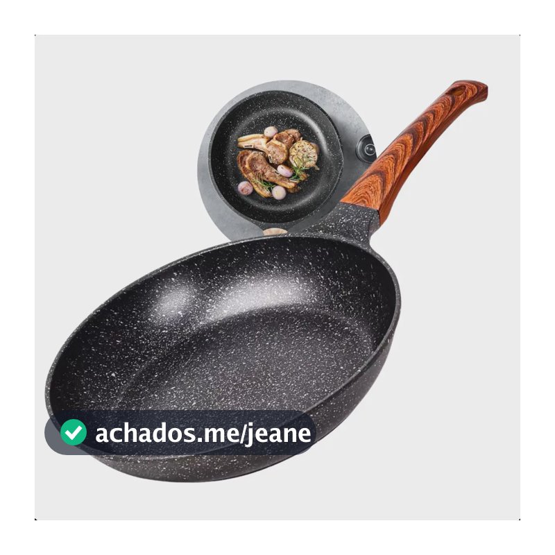 Frigideira Cerâmica Antiaderente Grande 24cm Para Fogão A Gás Indução Cooktop Panela Frita Sem Óleo Não Gruda Profissional Moderna Mix