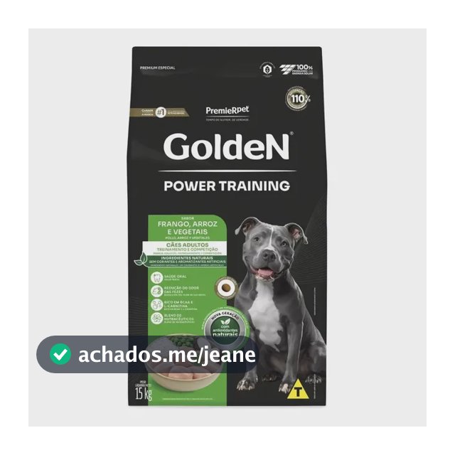 Ração Golden Power Training Cães Adulto Frango 15kg