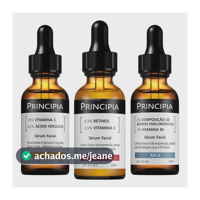 Principia Kit C/3 Séruns Vitamina C + Retinol + Hialurônicos