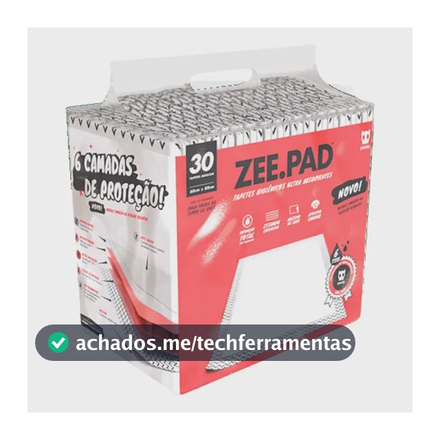 Tapete Higiênico Para Cachorro Zeepad 30 Unidades Zeedog Cor Branco