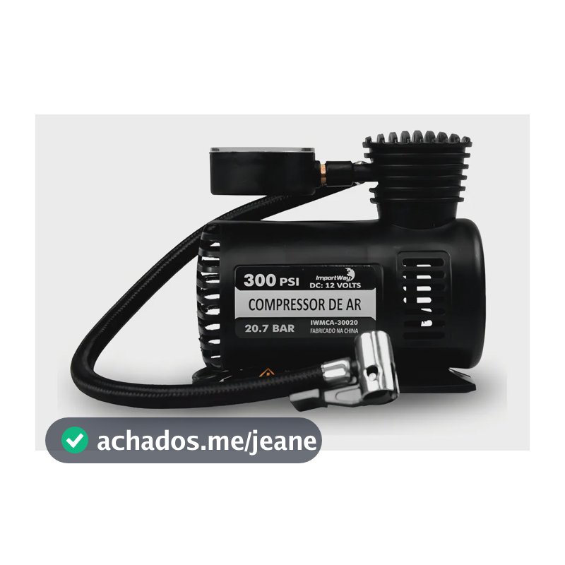 Compressor de ar elétrico portátil ImportWay IWMCA30020 0.082hp