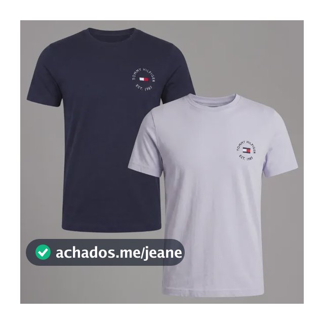 Kit Camiseta Tommy Hilfiger Logo Chest Azul/branca Masculina Azul/branco M Masculino