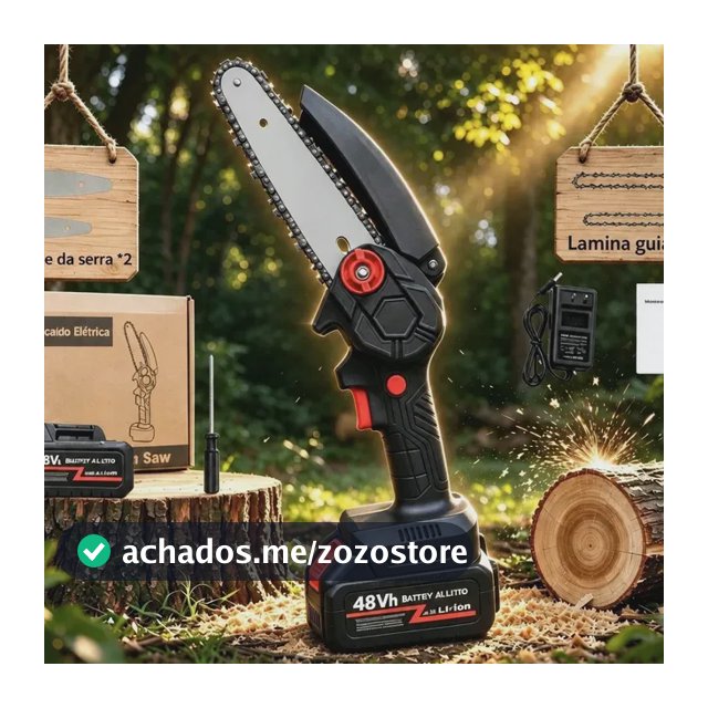 Motosserra Portátil 48v, 4/6 Pol, Serra Corrente Leve Preto 48v