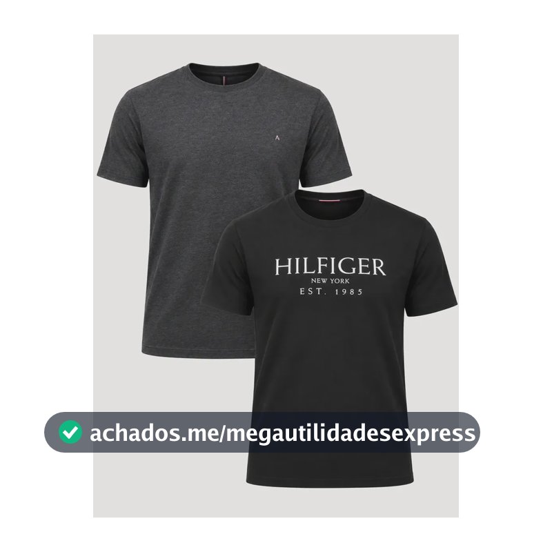 Kit Camisetas Aramis/tommy Hilfiger Grafite Mescla/preta Preto M/m Lisa