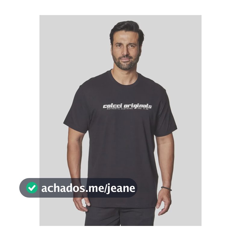 Camiseta Colcci Masculino 350112370 Off Shell Preto Logo P Estampa Localizada
