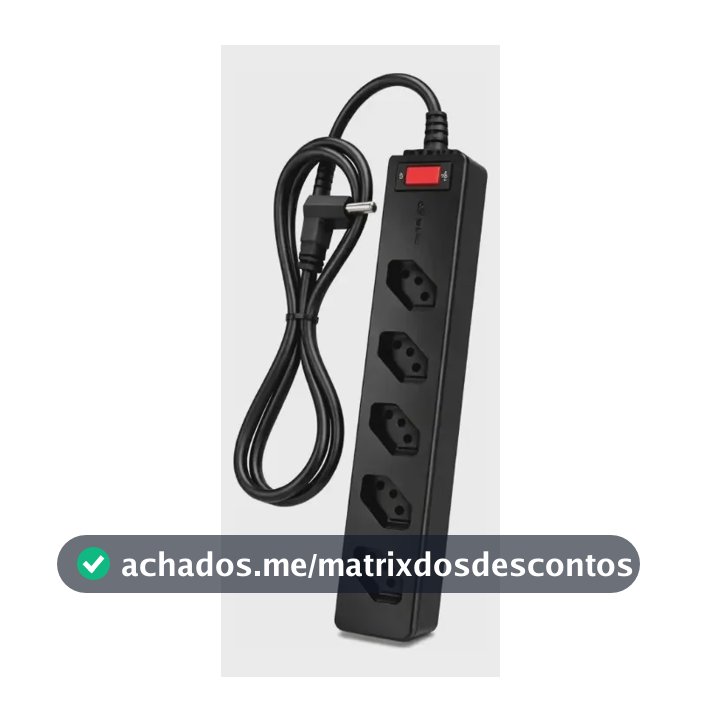 Filtro De Linha Dps Clamper 5 Tomadas 2p+t 10a Preto 127/220v