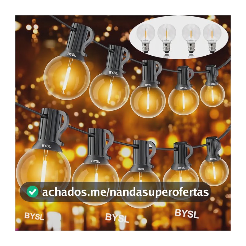 30m Varal De Luzes Festão Lâmpadas Inclusas Natal Decorativa Inquebrável Varal Luz De Corda Festao 50 Lampadas Preto 110v