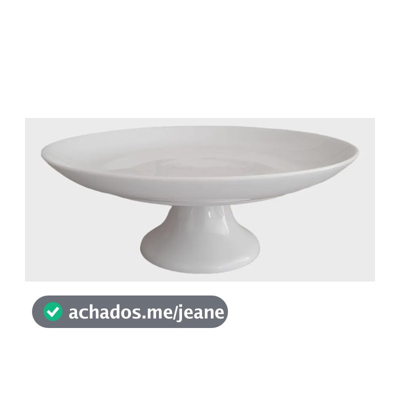 Boleira 30cm Com Suporte Porcelana Schmidt Branco