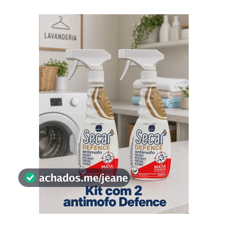 Kit 2 Anti Mofo Secar Defence Spray 500ml Limpa Mofo