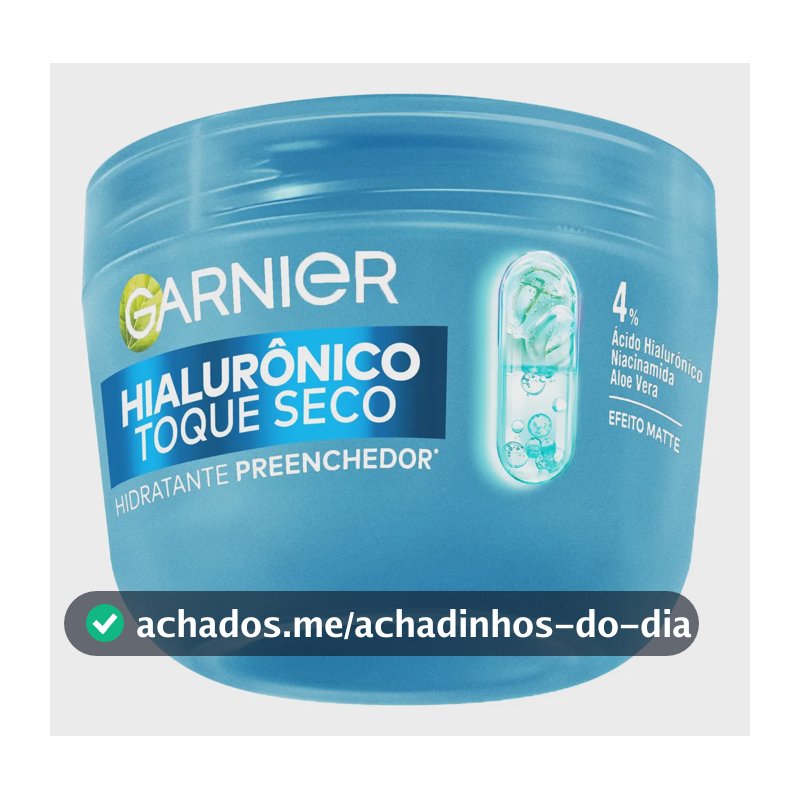 Gel Creme Hidratante Facial Hialurônico Toque Seco com Ácido Hialurônico, Niacinamida e Aloe Vera, Peles Mistas e Oleosas, 85g