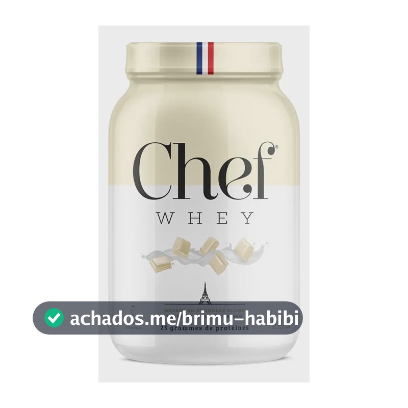 Whey Protein Gourmet Concentrado Zero Lactose 907g Sabor Mousse De Chocolate Branco - Chef Whey