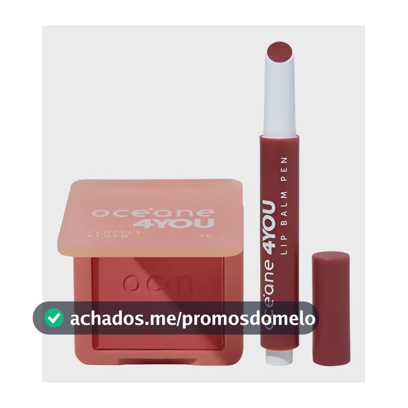Kit Blush Cremoso Rosa + Hidratante Labial Cereja 4you