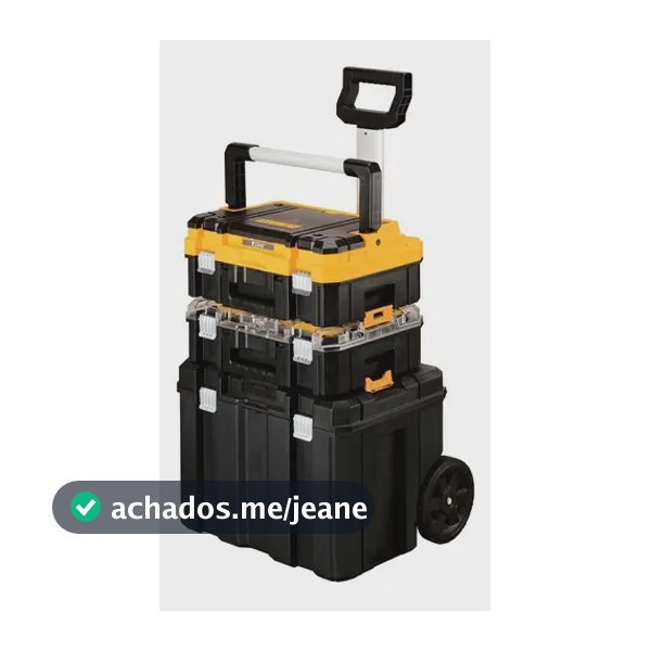 Torre Maleta de Ferramentas com Rodas Dewalt DWST60404 3 Módulos, Capacidade 50kg, Preta