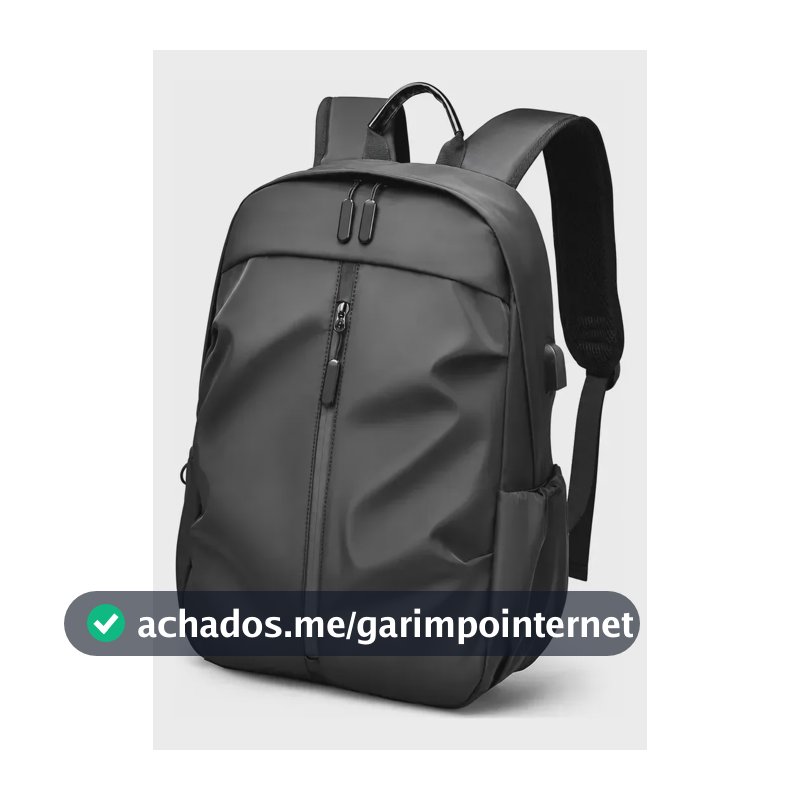 Mochila Masculina 20L Notebook 16 USB Escolar Faculdade Impermeável com Alça Reforçada