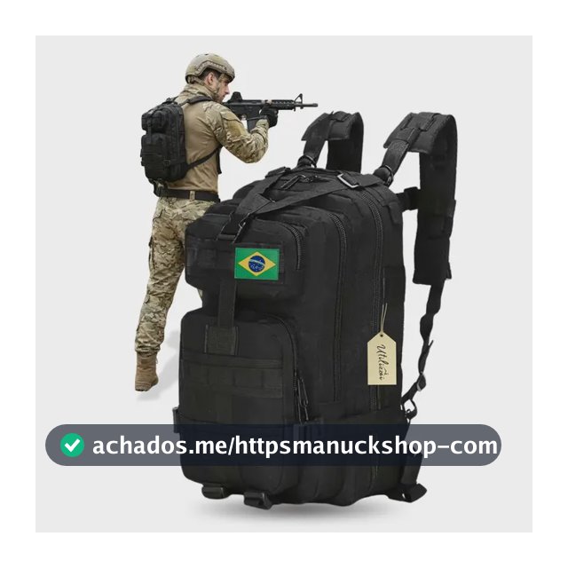 Mochila Militar Bolsa Tática Resistente 30 Litros Super Reforçada Impermeável Bandeira Brasil Brinde Utilizzei