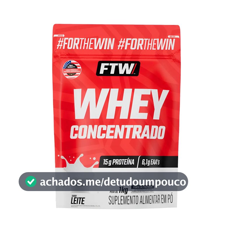 Whey Protein Concentrado 1kg Sabor Leite - Ftw