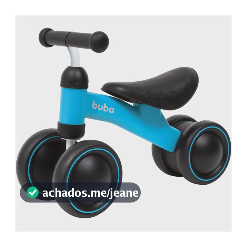Bicicleta De Equilíbrio 4 Rodas Azul - Buba