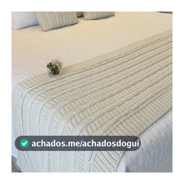 Kit Peseira Manta Tricô Para Cama Queen + Capas Almofadas