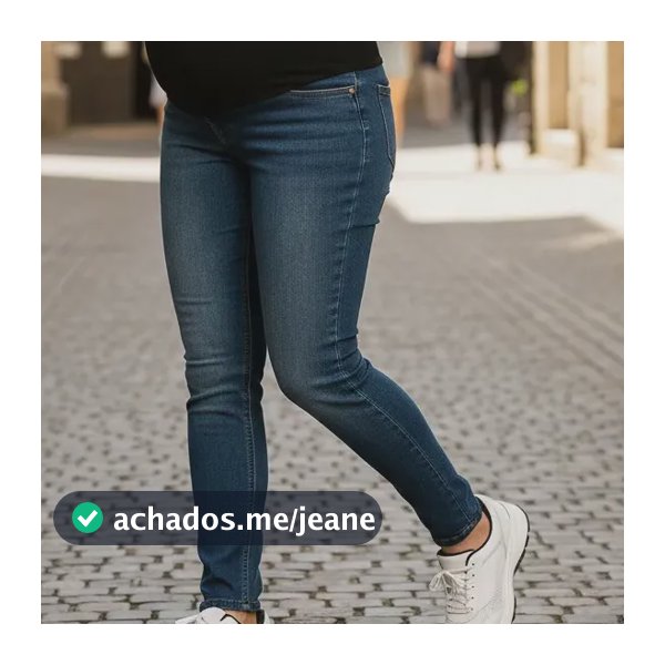 Calça Gestante Jeans Elástico Suplex Grávida Confortável