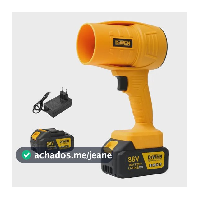 Soprador De Ar Turbo 88v Portátil Bateria Recarregável Amarelo 127/220v