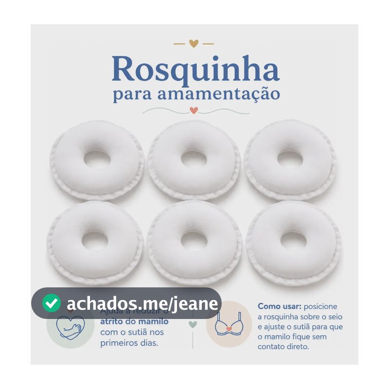 Rosquinha Para Amamentação - Kit Com 6 Unidades Branco