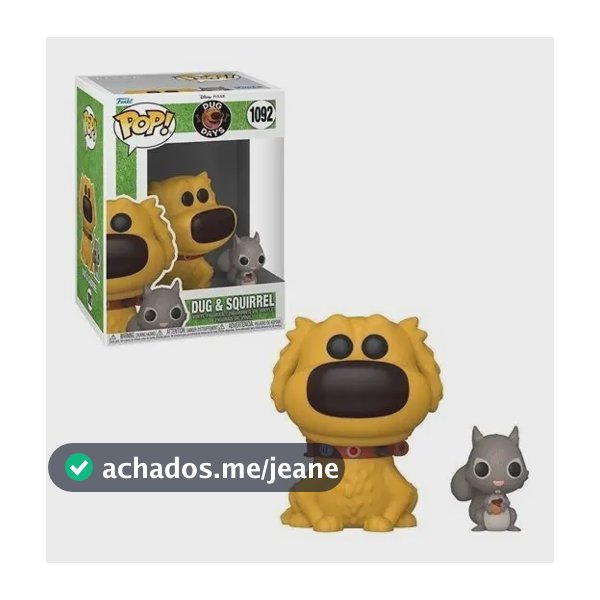 Boneco Pop Funko Disney Dug Days Dug With Squirrel #1092